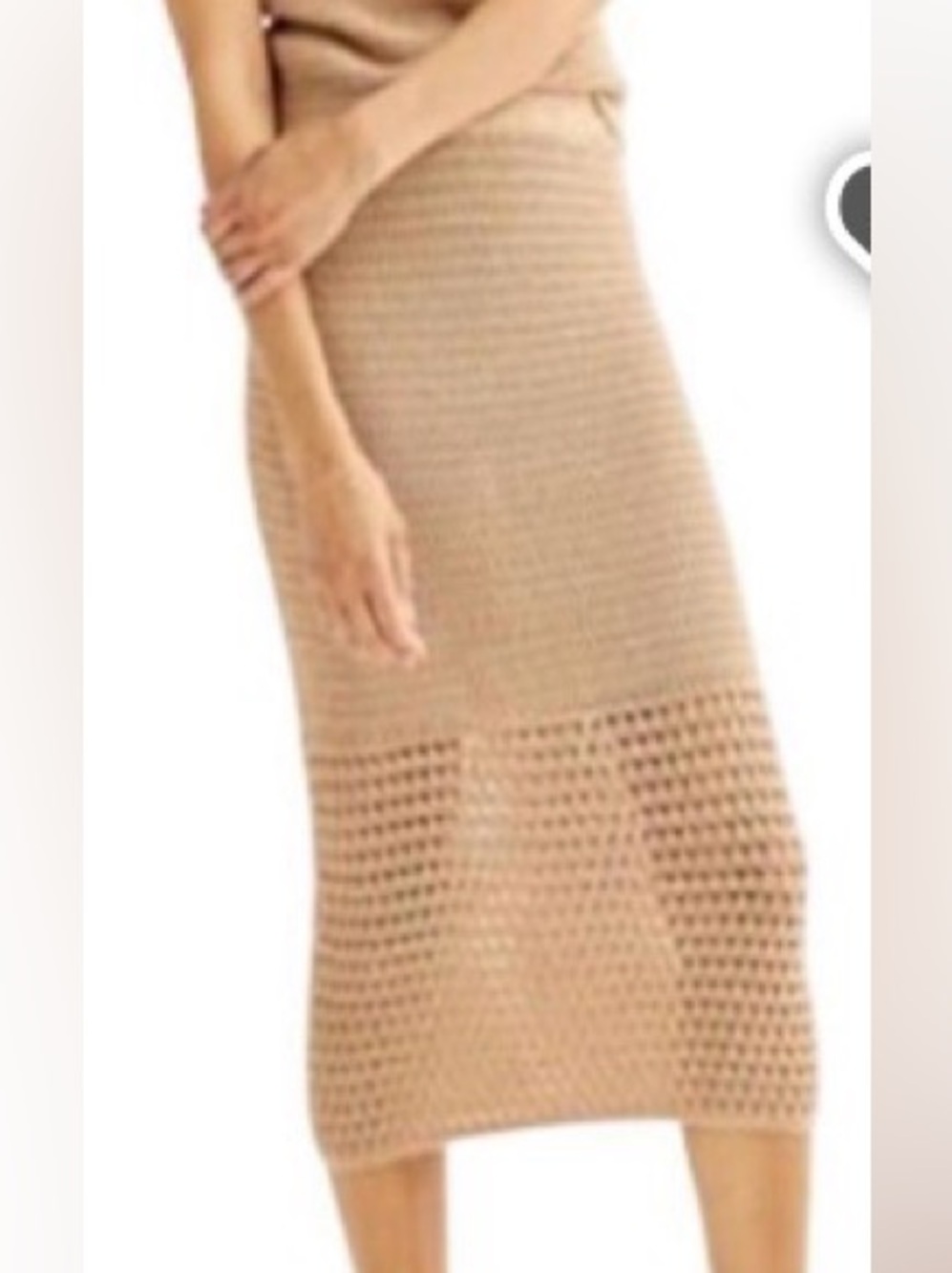 Nine West Crochet Knit Midi Pencil Skirt